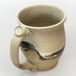 Handmade Studio Pottery Mug 5” Signed Artisan Stoneware Drip Glaze Rustic